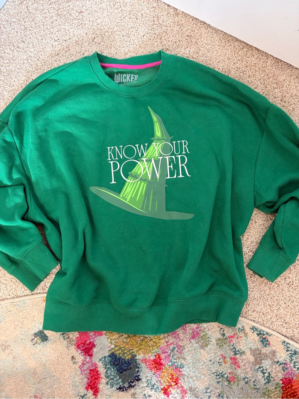 Universal Green 'Know Your Power' Graphic Crewneck Sweater
